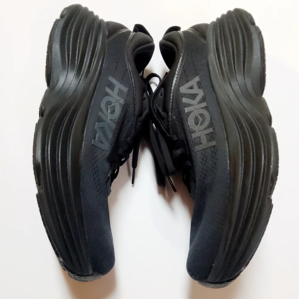 Hoka One One W Bondi 8 9.5B Black Running Shoes 1127952 BBLC - Picture 1 of 8